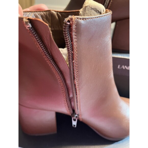Lane Bryant Brown Inside Zip Block Heel Ankle Booties Boots Sz 9 W - Picture 8 of 10